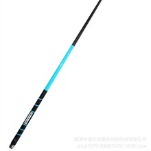 厂家直供12.9mm碳纤黑科技2节分体式台球冲杆带防滑握把弹簧便携