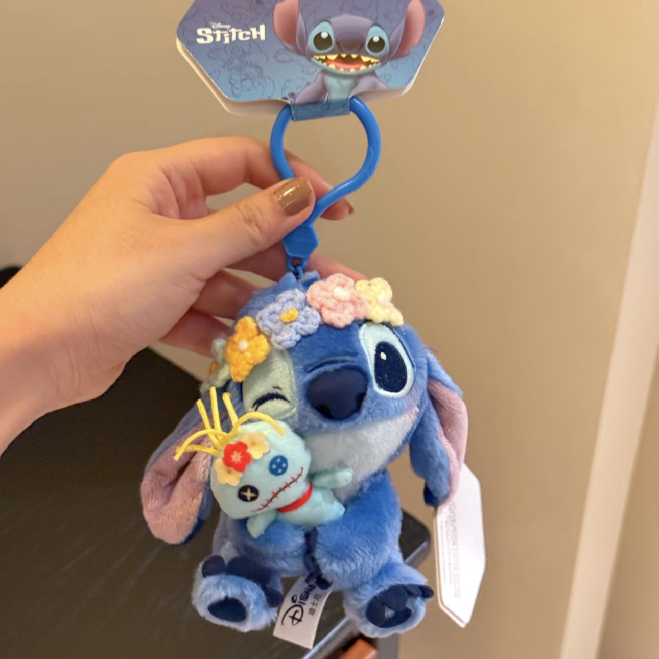 Genuino lindo Stitch Star Baby dibujos animados muñeco de peluche Stitch colgante llavero muñeca colgante regalo