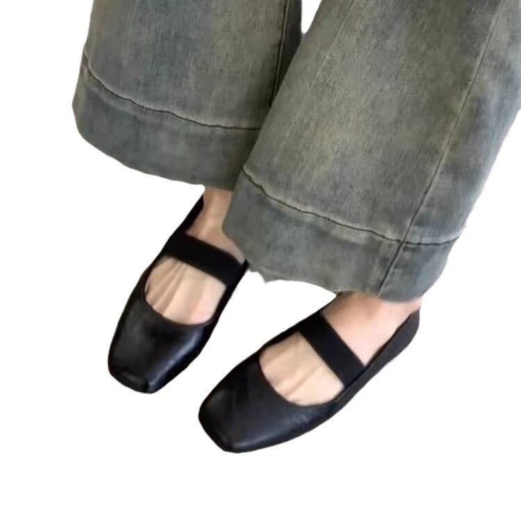 Zapatos de mujer de una sola fragancia 2025 primavera nuevos zapatos de mujer Marizhen zapatos de cama de cabeza cuadrada zapatos suaves de noche