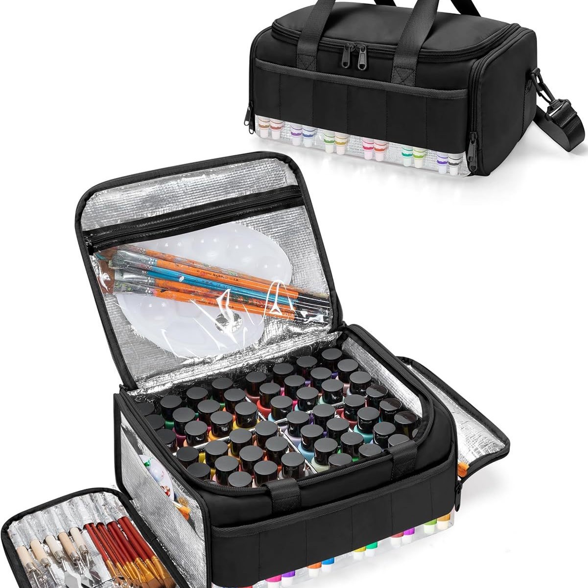 Cross-Border Direct Supply Acrylic Paint Storage Box That Can Hold 60 Bottles (2 Ounces) Portable Storage Bag