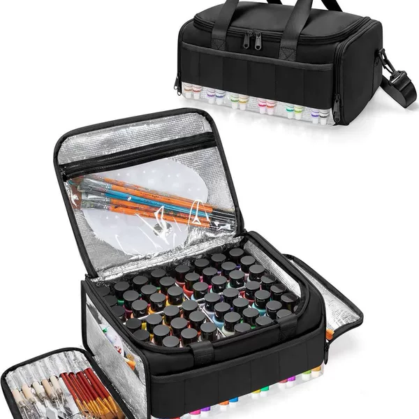 Cross-Border Direct Supply Acrylic Paint Storage Box That Can Hold 60 Bottles (2 Ounces) Portable Storage Bag