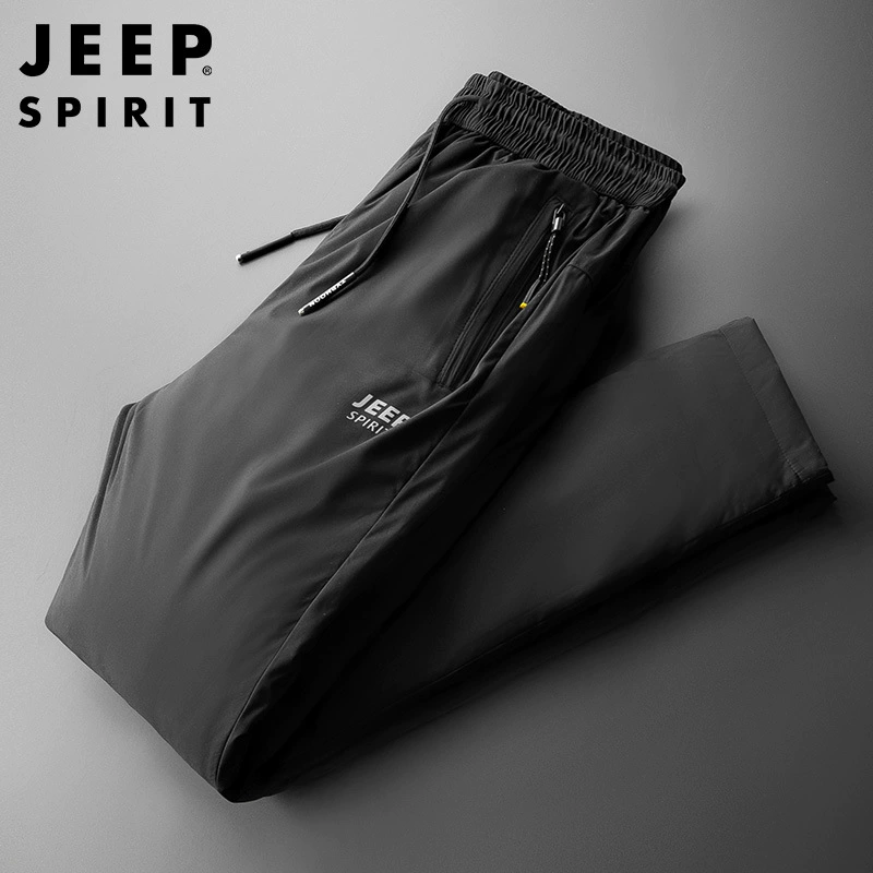 JEEP SPIRIT мужские зимние новые толстые теплые пуховые брюки деловые повседневные белые прямые брюки на утином пуху