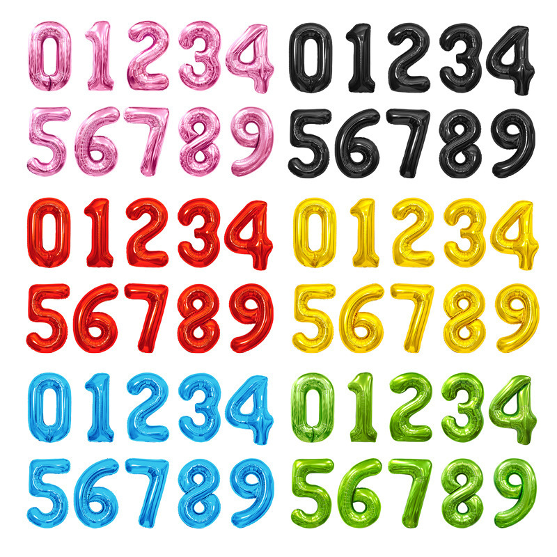 Globo digital Combinación digital Globo de película de aluminio Decoración de Amazon Globo de película de aluminio digital dorado de cuerpo de 32 pulgadas