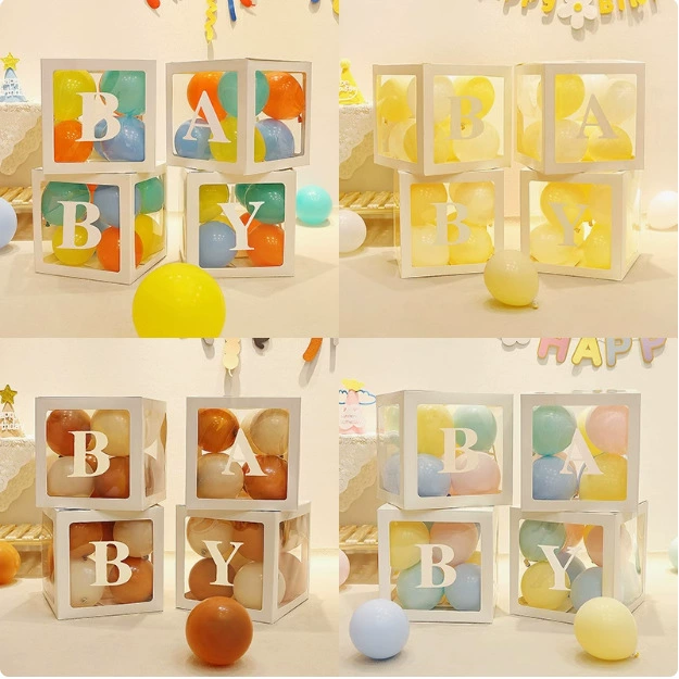 BABY алфавит прозрачный воздушный шар коробка для детского дня рождения полнолуния украшения