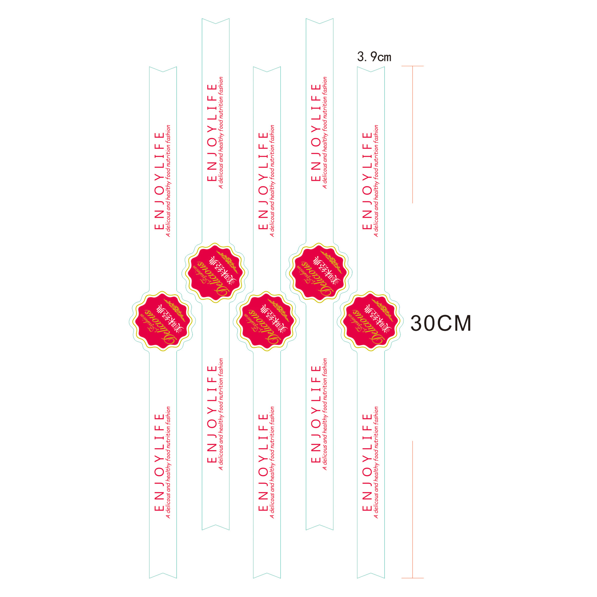 美味经典 30x1.6x3.9cm 转曲红