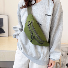 轻便帆布小包包女2023夏新款简约单肩后背包男运动胸包休闲斜挎-