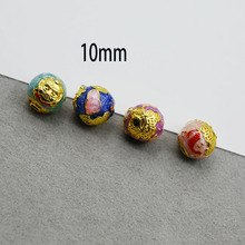 哑金配件黄财神经文佛头文玩景泰蓝珐琅彩隔珠diy饰品纽扣辅料