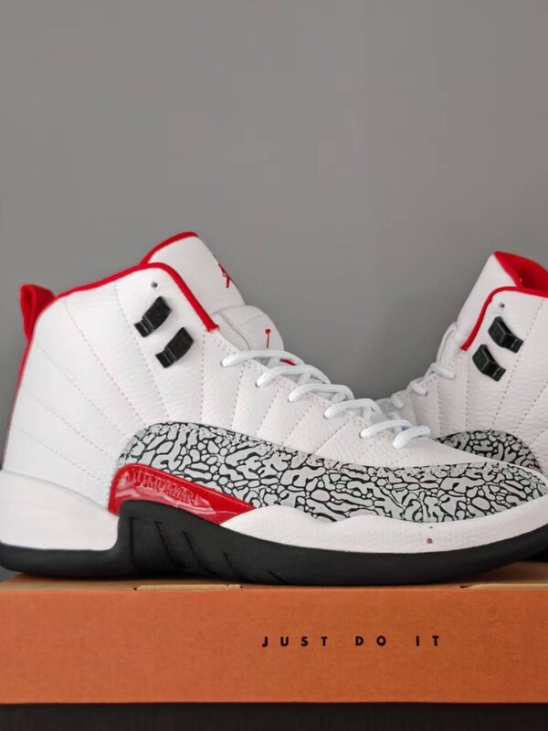 Putian Shoes Aj12 High-Top Basketball Shoes Jordan 12 French Blue Black White Red Unisex Outdoor Versatile Casual Sports Trendy Shoes