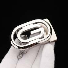 G字母纯钢扣不锈钢自动扣头皮带头男士腰带裤带头3.5休闲时尚韩版