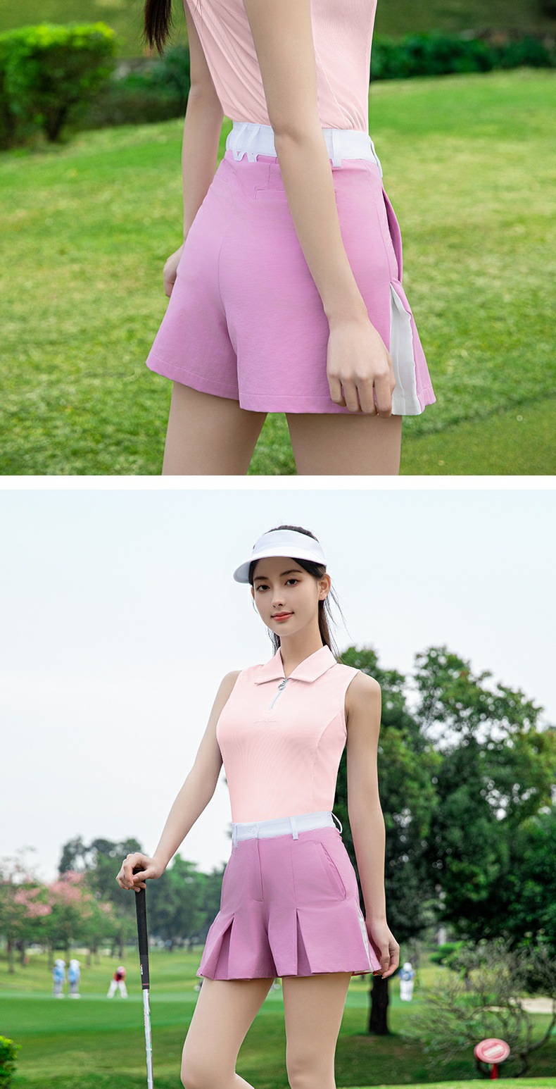 Áo thun nữ golf không tay phong cách thể thao xuân hè — Áo trắng [thiết kế không tay/đàn hồi cao và mềm mại/mỏng và mỏng] YF792, Áo đen [thiết kế không tay/đàn hồi cao và mềm mại/mỏng và mỏng] YF792, Áo màu hồng Sakura [thiết kế không tay/đàn hồi cao và mềm mại/mỏng và mỏng] YF792 chi tiết 13