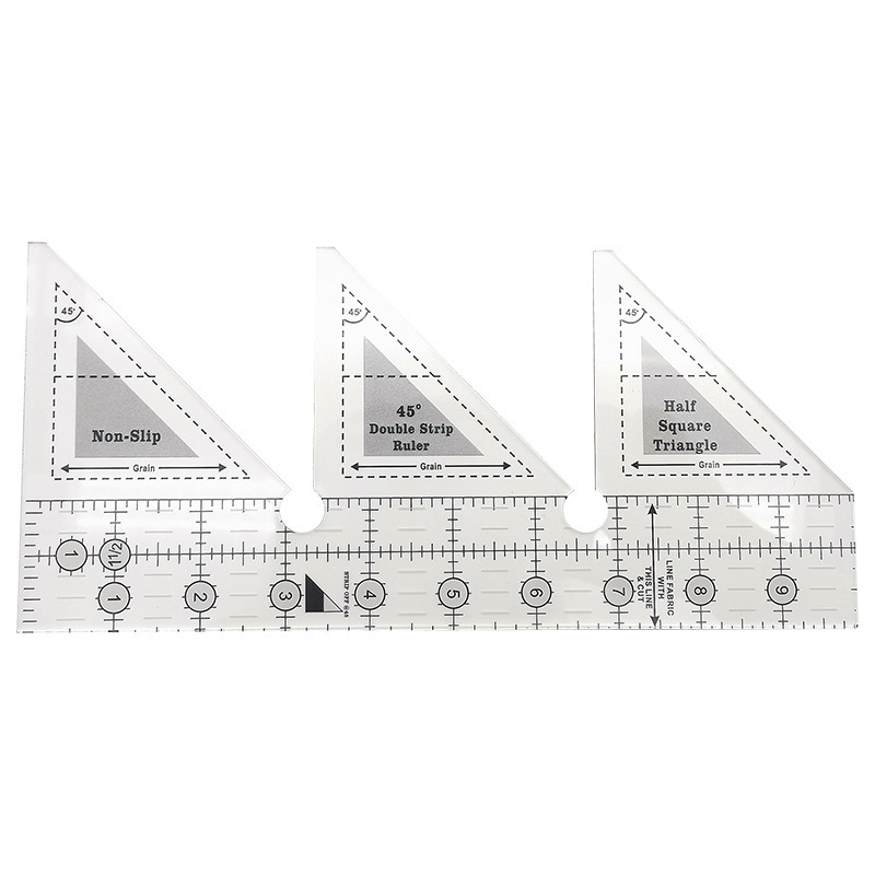 Diseño de prendas de vestir acrílico 90 ° regla de costura de tela de corte de tela doble regla de patrón de tela de corte