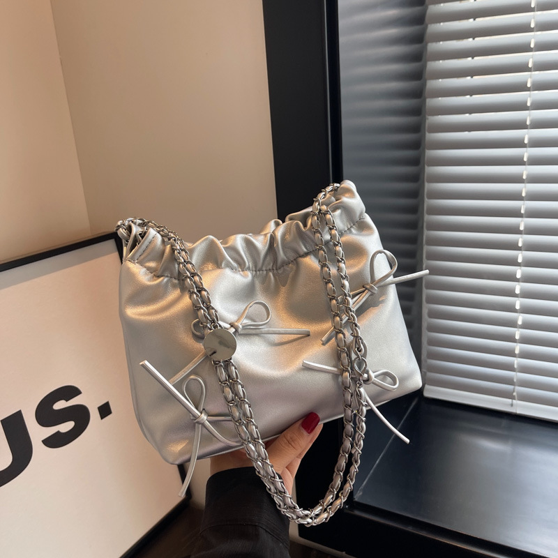 Handbag for Women 2024 New Summer Simple Bucket Bag with Fashion Creases, Unisex Single Shoulder Crossbody Bag