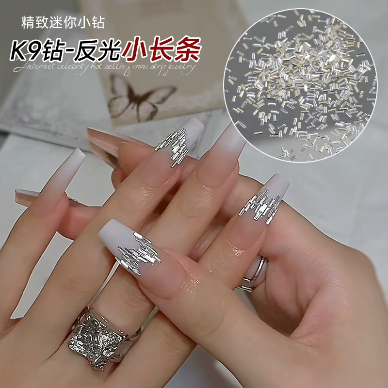 Сетка красная маникюрная светоотражающие полоски K9 дрель мини-сверкающий лед