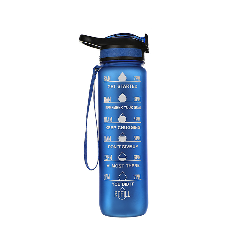 Botella de agua deportiva de plástico de gran capacidad de Amazon, con tapa de rebote, diseño degradado de color, portátil para exteriores, personalizable.