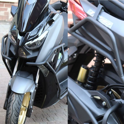 Motorcycle bumper bumper drop-resistant bumper exhaust - black-matte-front-and-rear-bumper