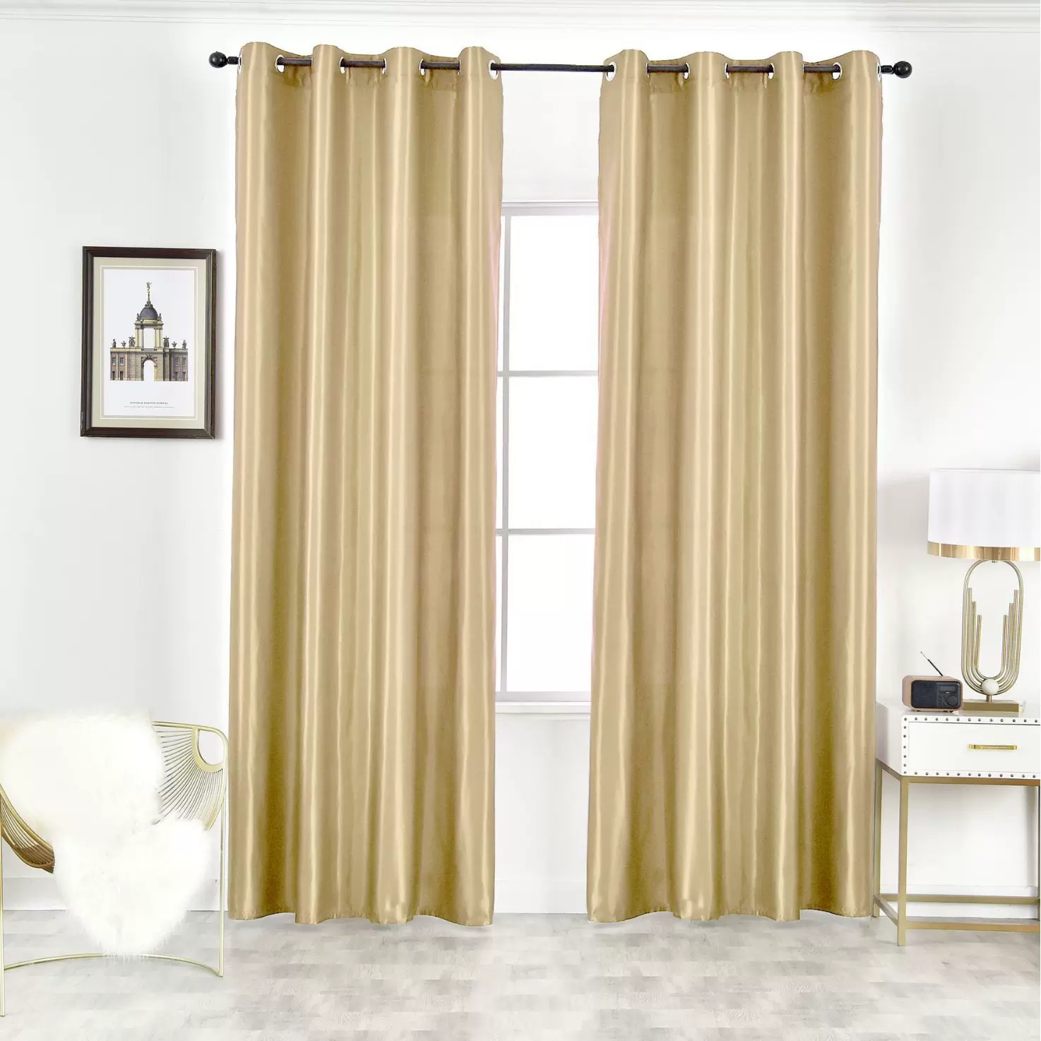 专卖双面光缎面半遮光跨境窗帘 缎面薄款家用成品窗帘纯色窗帘