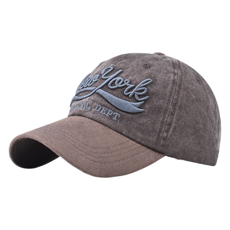 Gorra de béisbol de algodón transfronterizo lavado NUEVA YORK gorra de béisbol deportiva bordada grande personalidad de comercio exterior gorra de pico