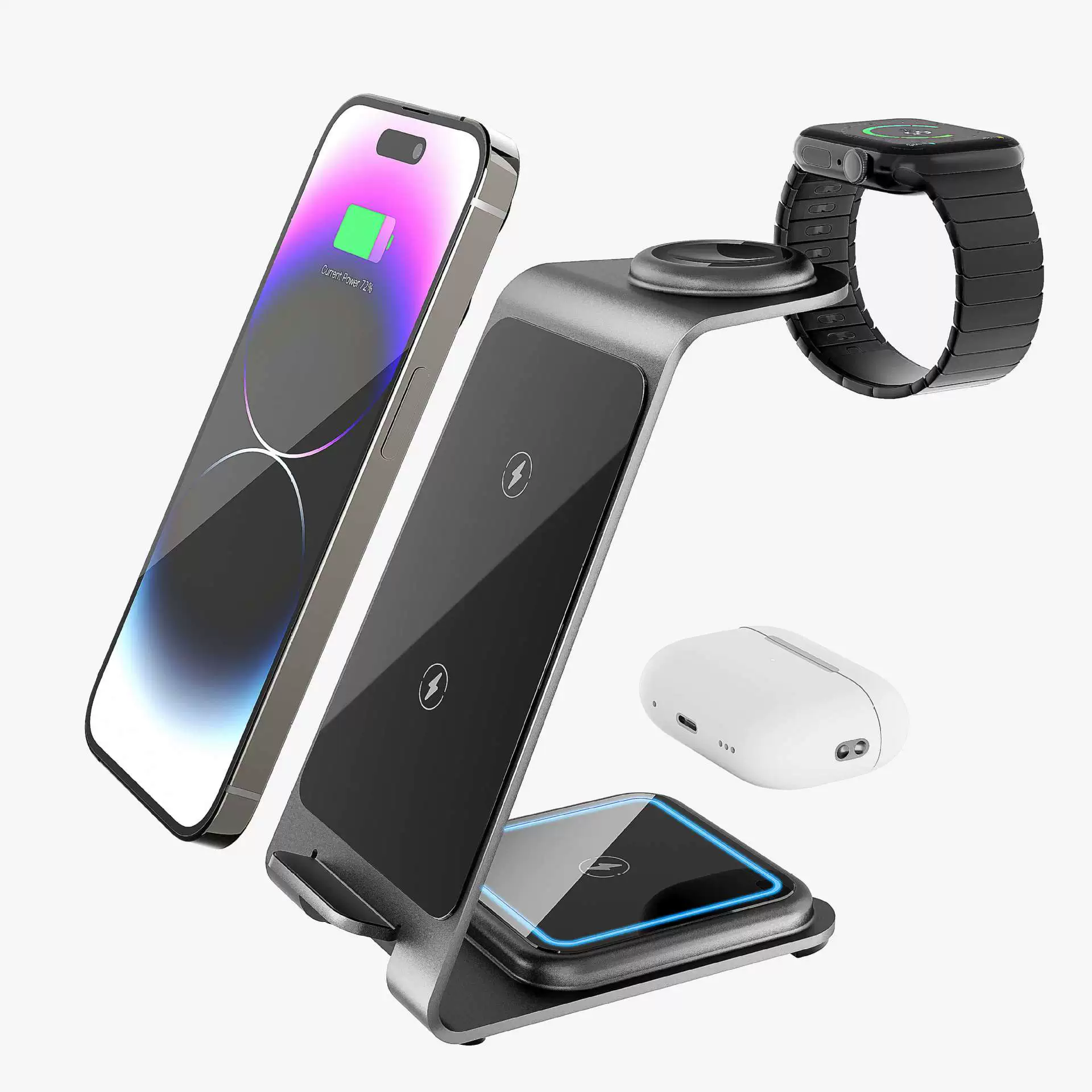 Apple, Huawei, зарядное устройство, три в одном, 15W