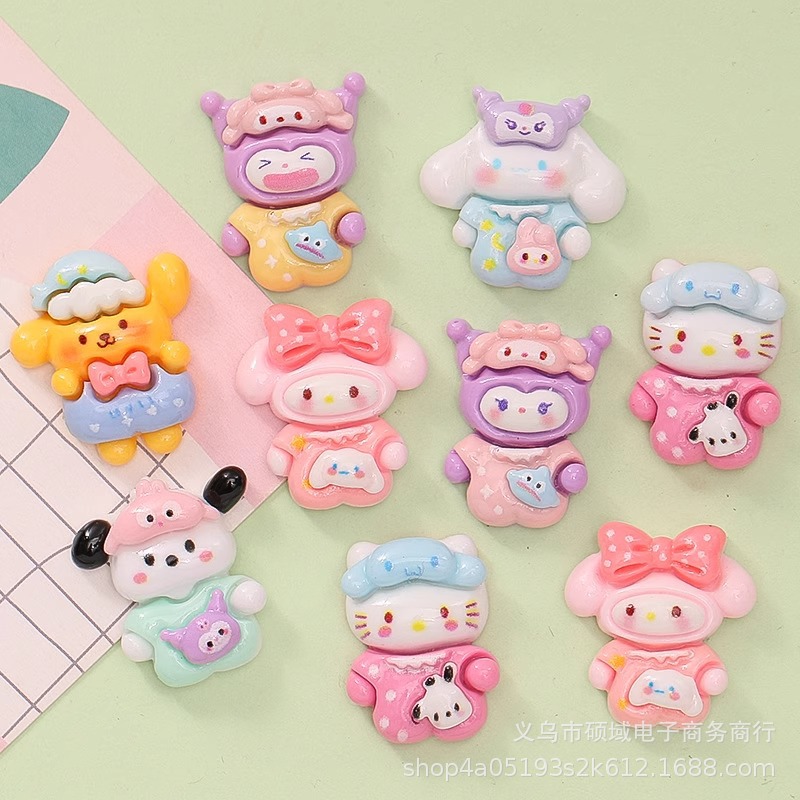만화 잠옷 강아지 DIY 크림 접착제 전화 케이스 신발 체인 키 체인 헤어 핀 수지 보석 액세서리 소재