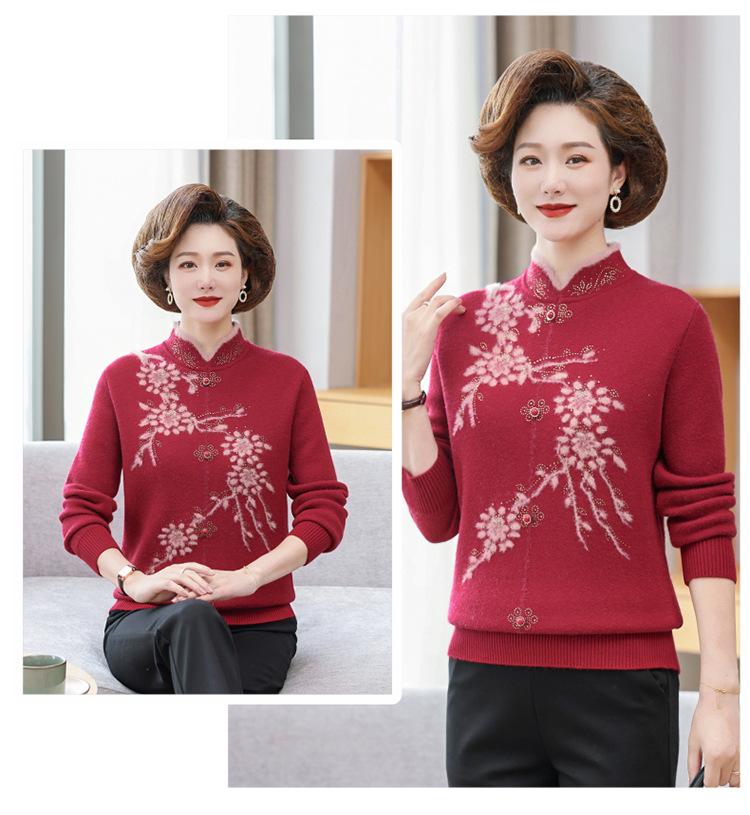 E5988 670K ÁO LEN NỮ TAIRYA ÁO LEN MÙA XUÂN THU ĐÔNG TRUNG NIÊN DÀY ẤM THỜI TRANG NỮ G02 SẢN PHẨM MỚI