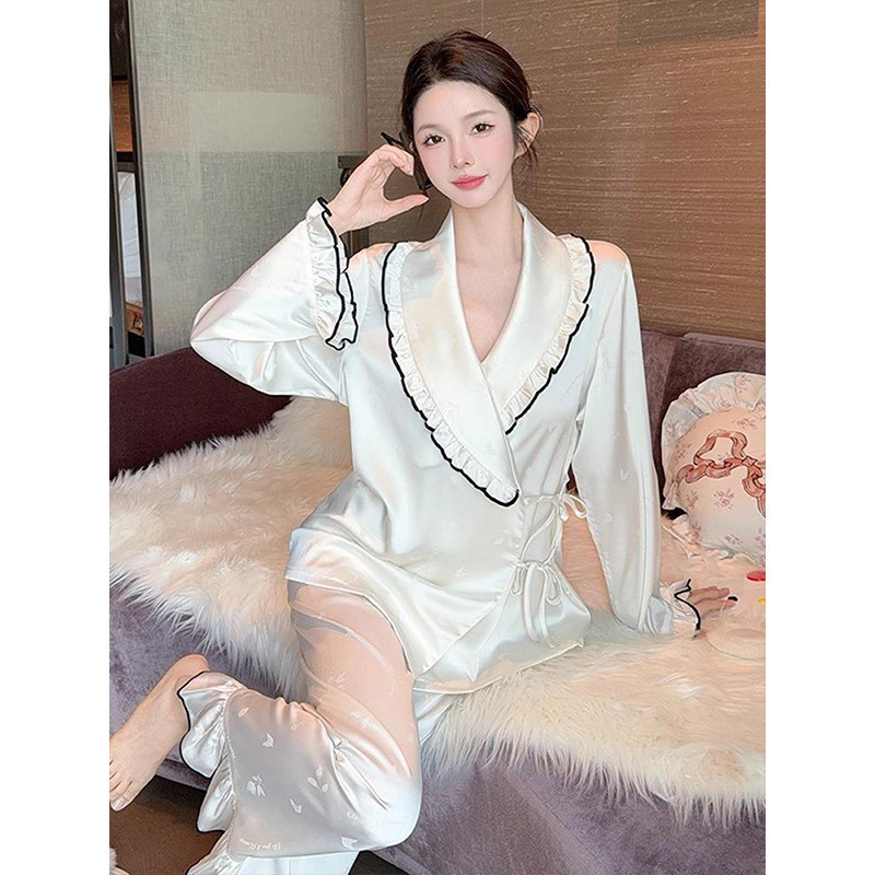 甜美轻奢少女睡衣女夏季款睡衣女款爆款2025新款长裤家居服套装|undefined