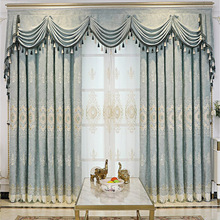 批發客廳窗簾成品大氣歐式綉花雪尼爾加2022遮光卧室奢華新款