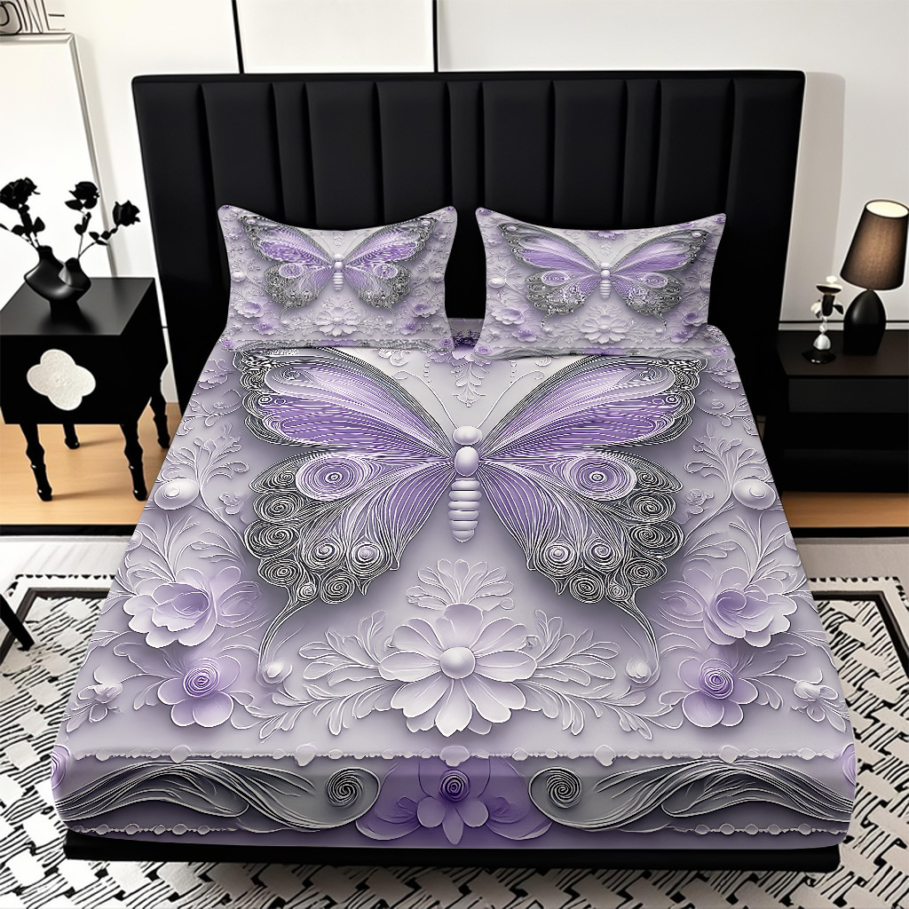 TEMU / JIT transfronterizo varios patrones de mariposa impresión digital de alta definición cama gaza pillow cover kit exclusivo transfronterizo