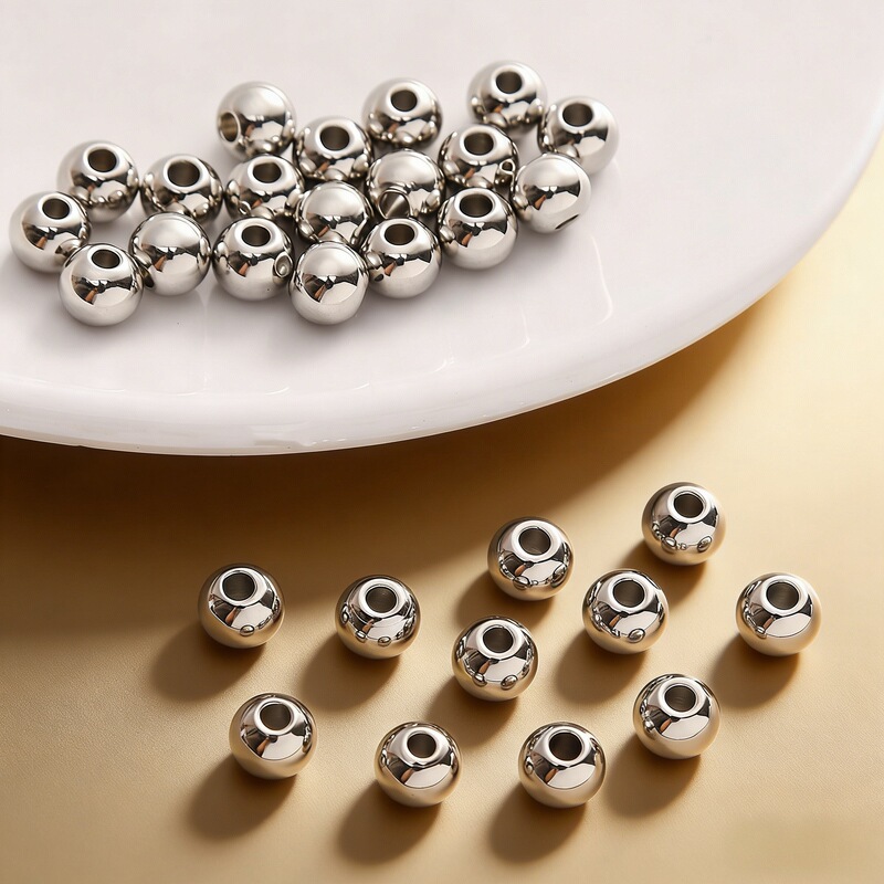 Stainless steel bead positioning handmade DIY jewelry accessories clothing beaded material golden titanium steel beads do not fade Stainless steel bead positioning handmade DIY jewelry accessories clothing beaded material golden titanium steel beads do not fade