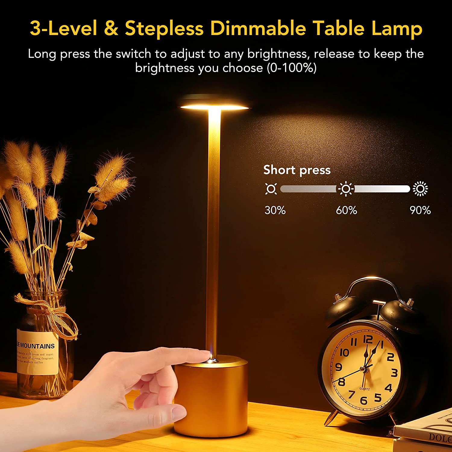 Luz de escritorio recargable de toque transfronterizo retrógrada en forma de I lámpara de escritorio de aluminio decoración de café dormitorio luz de noche USB image 6