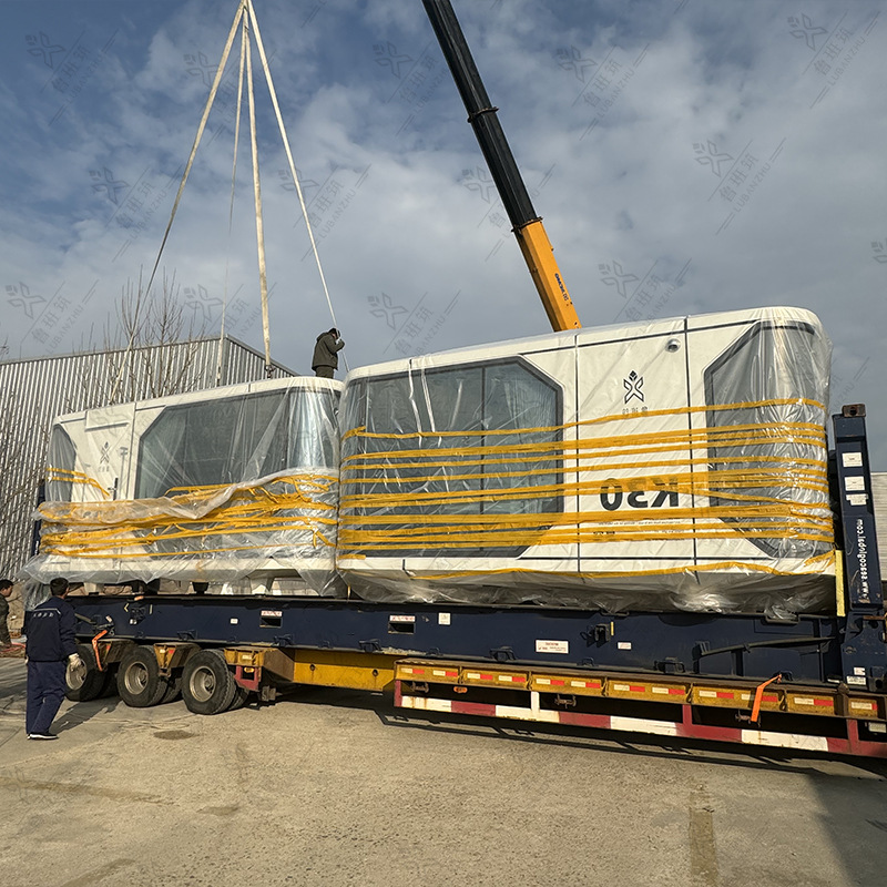 Espacio de oficina al aire libre móvil cápsula tecnología de alta gama sentido inteligente B & B cabina anti-corrosión resistente a altas temperaturas hermosa casa