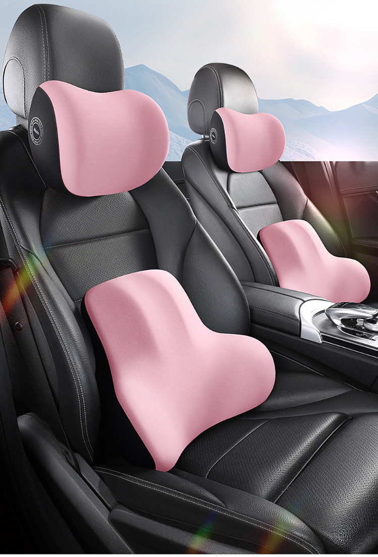 Car Headrest and Lumbar Support Set Car Seat Support Car Lumbar Support Pillow Memory Foam Set Cross-Border Customization