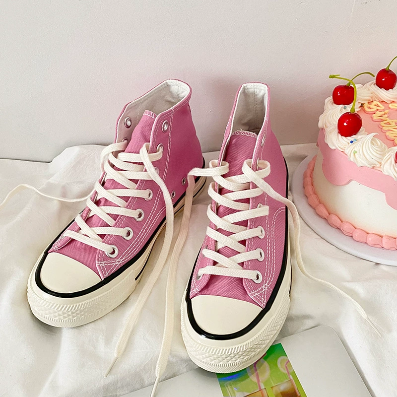 Канвасовые кроссовки высокие (Canvas High-Top Sneakers), корейский стиль, классика повседневная, размеры EU 35–44