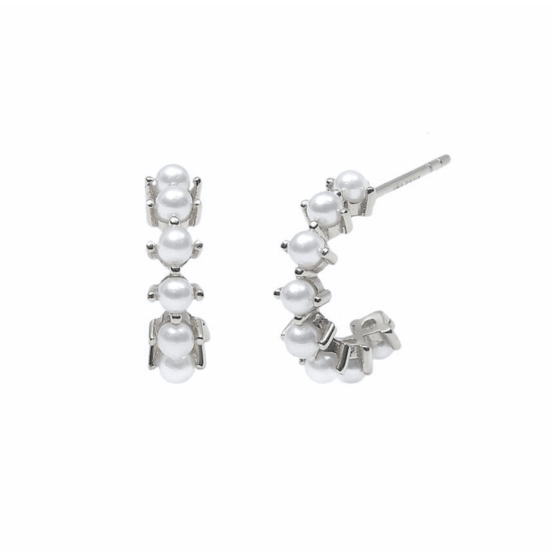 Boucles D'oreilles En Forme De C En Forme D'aiguille En Argent S925 display picture 2