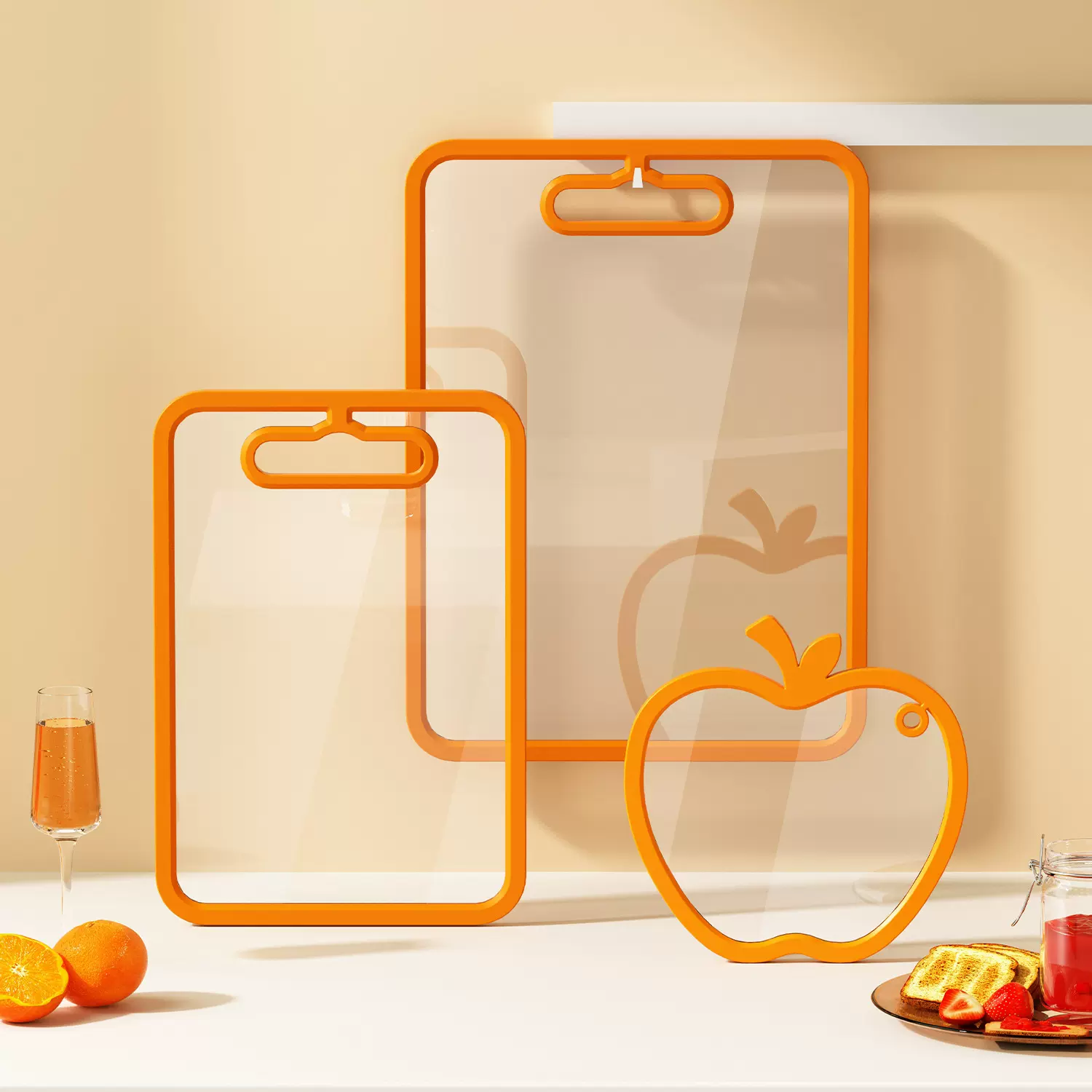 跨境菜板钢化玻璃砧板透明厨房家用食品级水果刀板防滑双面切菜板