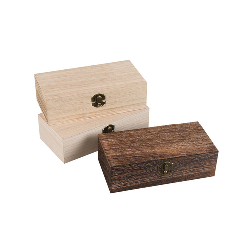 Wisteria Wood Rectangle Box Gift Packaging Box Retro Wooden Box Wooden Storage Box Lid-Open Wooden Box