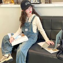 女童牛仔背带裤套装2025新款儿童女大童裤子时髦洋气春装春秋女孩