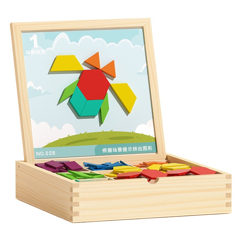 Rompecabezas de inteligencia rompecabezas infantil cambiable magnético geométrico magnético bloques de construcción magnéticos estudiantes de primaria educación temprana juguetes educativos de madera