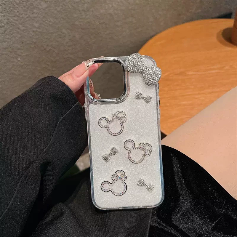 Чехол для iPhone 16 с мультяшным рисунком, совместимый, с бантом и браслетом, корейский стиль