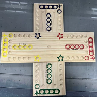 十字形游戏棋盘多人派对桌游快速轨道棋盘便携式娱乐棋盘木质玩具