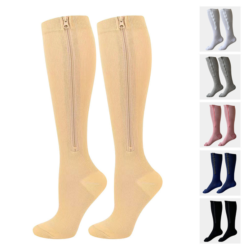 Professional Zipper Pressure Socks Cross-Border Amazon Running Compression Socks Calf Elastic Socks Outdoor Fitness Cycling Socks