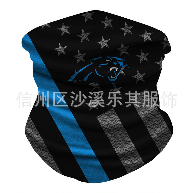 Máscara de impresión digital 3D para equipos de la NFL europeos y estadounidenses Montar al aire libre a prueba de polvo, protección solar, máscara deportiva a prueba de viento, se puede fijar Zhi