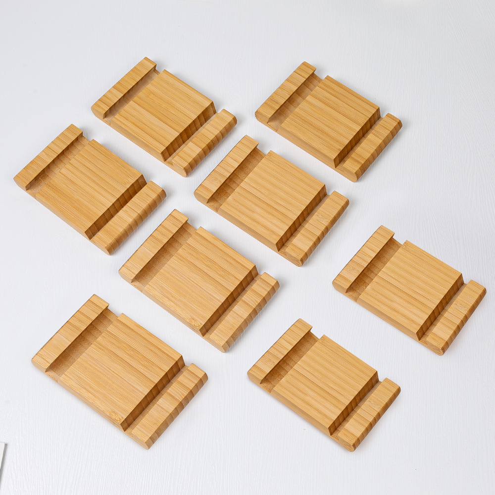 Soporte para teléfono móvil para escritorio, bambú perezoso de madera de bambú, base para teléfono móvil, artesanía simple creativa, decoración de escritorio al por mayor
