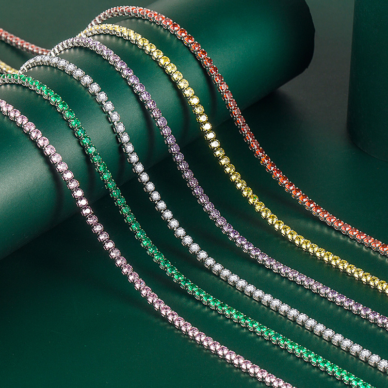 Fashion Geometric Copper Inlay Zircon Necklace 1 Piece