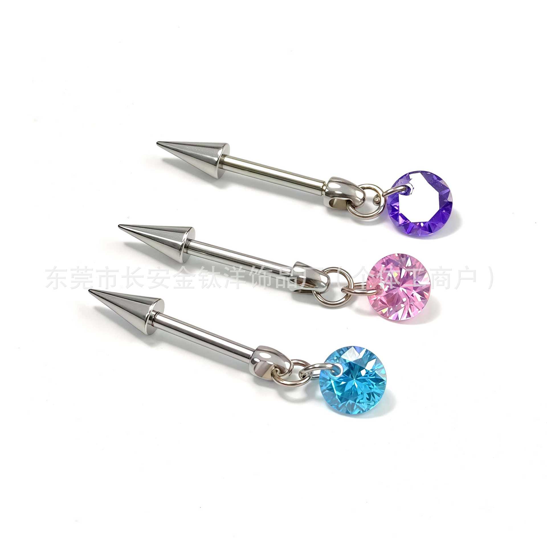 Pointed titanium steel lip stud product view