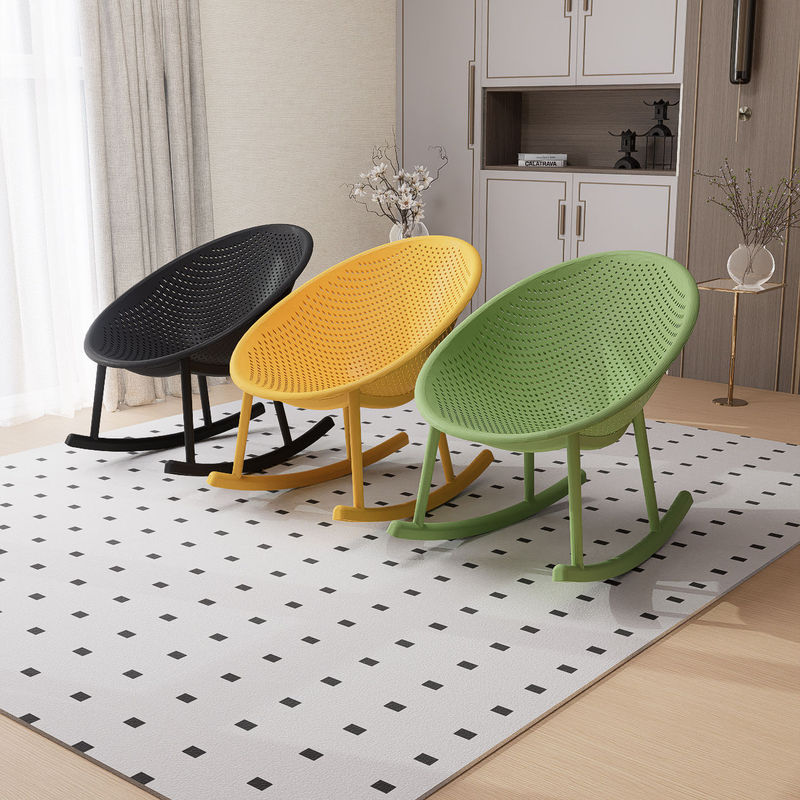 Nordic Style Plastic Rocking Chair Balcony Casual Home Recliner Living Room Adult Simple Sleeping Chair Internet Celebrating