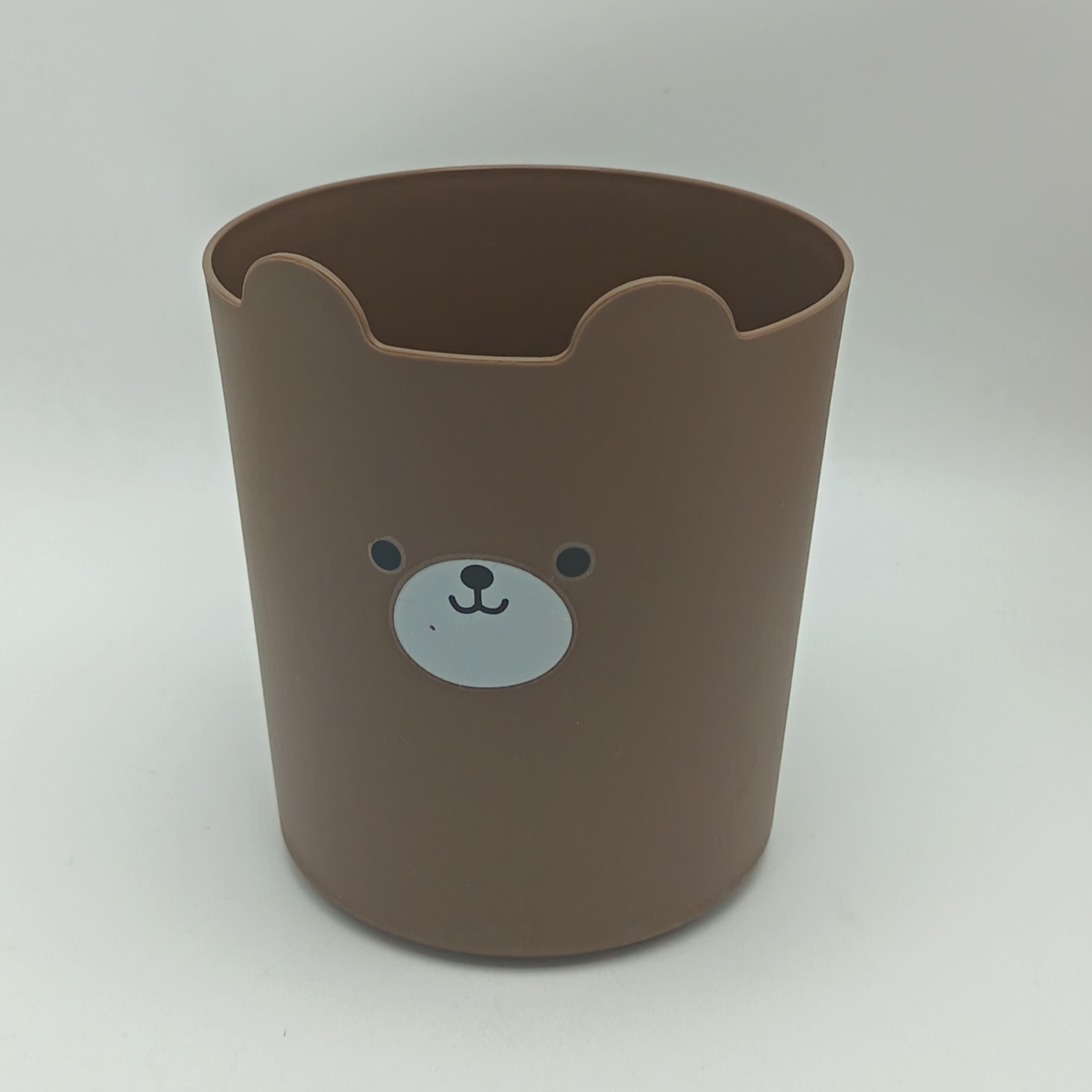 곰 원형 펜 홀더 대형 12.5*14.5 커피 색상