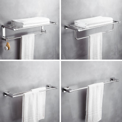 不鏽鋼毛巾架套裝浴室掛件浴巾架衛生間置物架壁掛洗手間掛件廠家