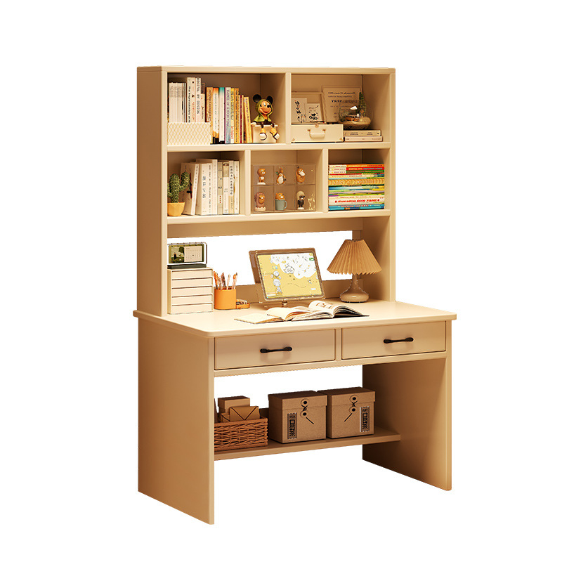 Escritorio de madera maciza, estantería, mesa integrada, dormitorio, estantería simple y moderna, tocador, armario de almacenamiento, escritura para estudiantes