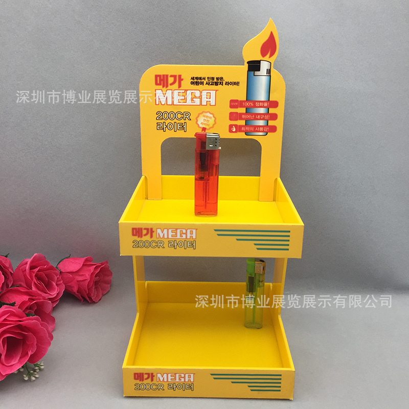 供应亚克力两层打火机展示架收纳架 超市小卖铺打火机陈列架