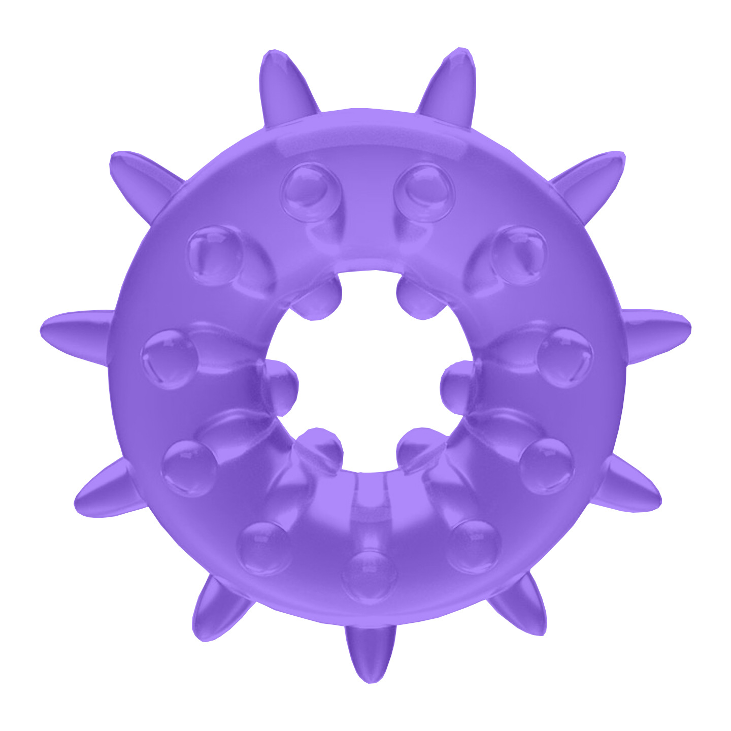 Spiked Snowflake Wearable Penis Ring, Textured TPE Cock Ring for Men — detail image 17